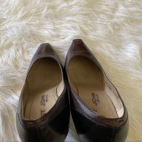 St. John Brown Patent Leather Kitten Heels Size 9 - Picture 7 of 10